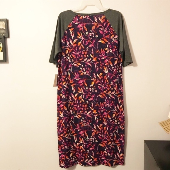 Lularoe Julia Floral size 2XL dress gray accent Tropical Print - Picture 1 of 8